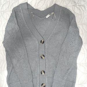 Gray/ Grey button down cardigan